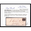 1841 Gran Bretagna Raro  Penny Black su busta con certificato Borelli